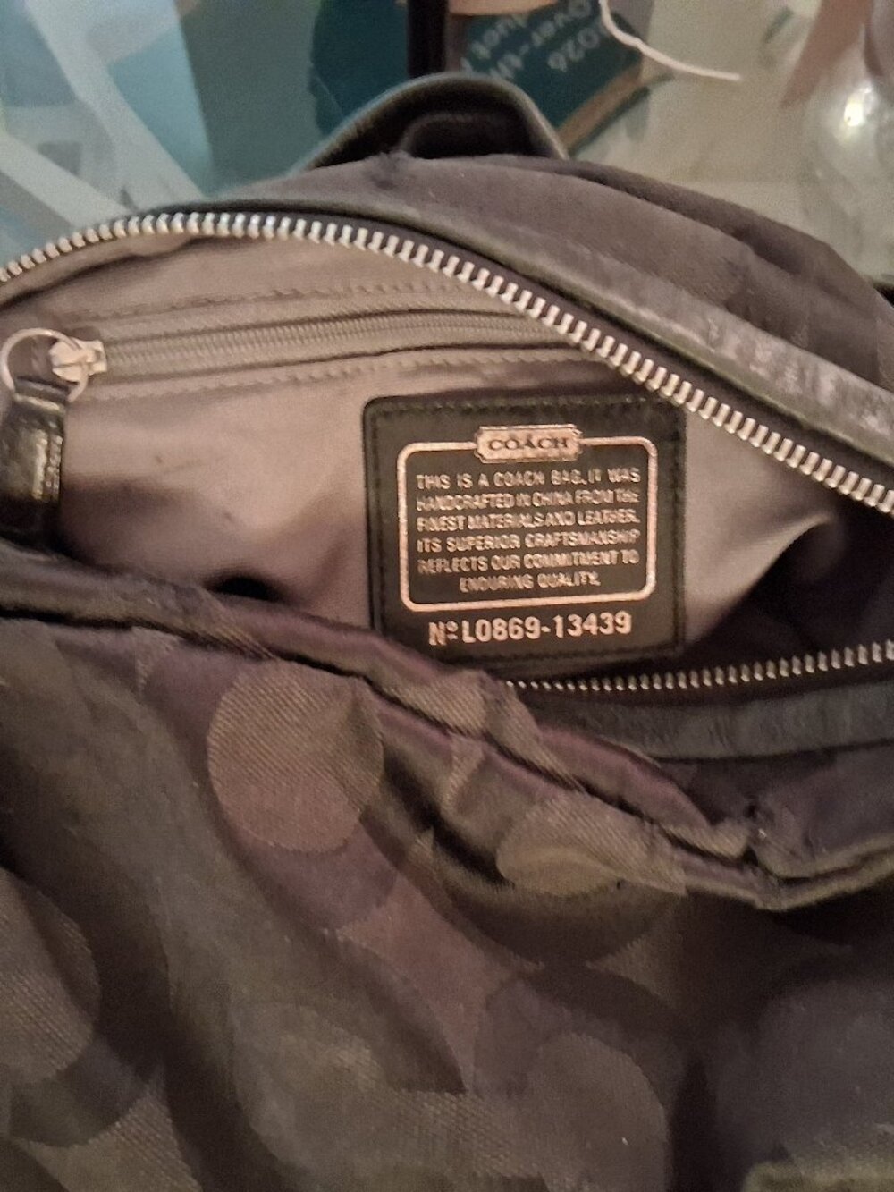 Vintage 2008 Coach Zoe Jacquard Hobo Shoulder Bag Black